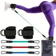 Shein 6pcs/Set Fitness Resistance Band For Ankle, Butt, And Leg Training, Including Elastic Ankle Straps And Resistance Loop Bands For And Toning