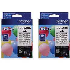 Brother 2 Pack LC203 Innobella High Yield XL Series Black Ink Cartridge 550 Pages Yield