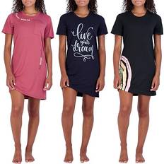 Multicoloured - Women Nightgowns Real Essentials Printed Short Sleeve Nightgown 3-pack - Multicolour