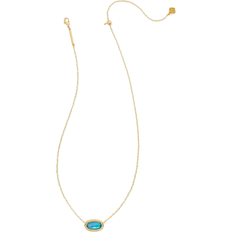 Kendra Scott Elisa Ridge Frame Short Pendant Necklace - Gold/Blue