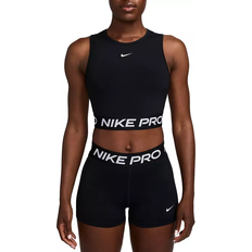 Women - XXS Tank Tops Nike Women's Pro Dri-FIT Cropped Tank Top - Black/White