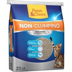 Non clumping cat litter Paws & Claws Non-Clumping Unscented Clay Cat Litter