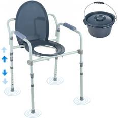 Medical Aids VEVOR Commode Chair 7-Level Adjustable Height