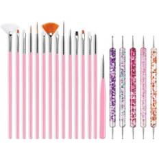 Nail Products Shein pcs Pink Nail Art Brush Set Uv Gel Polish Silicone Dotting Pen