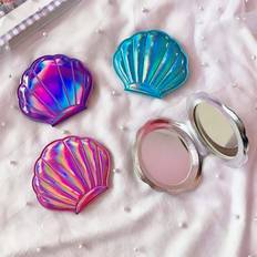 Purple Makeup Mirrors Shein Glitter Mirror DoubleSided Magnifying Makeup Mirror Mini Portable Folding Handheld Compact Mirror Travel Makeup Mirror Exquisite Small Party Gif