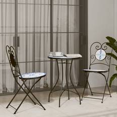 Blau Café-Sets vidaXL blue white Mosaic Bistro Set