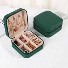 Smycken Shein 1PC Mini Jewelry Organizer Display Travel Jewelry Zipper Case Boxes Earrings Necklace Ring Portable Jewelry Box Leather Storage