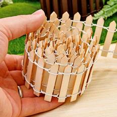 Beige Garden Decorations Shein pc Mini Wooden Fence Miniature Fence For Fairy Garden Micro Landscape Flower