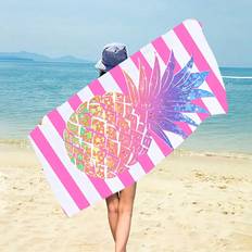 Shein pc Large Beach Super Fine Fiber Beach Bath Towel Pink (149.9x73.7cm)