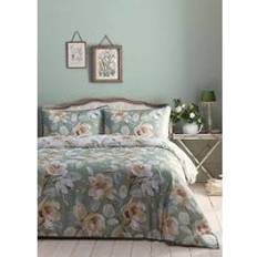 Appletree Heritage Eleanor 200 Thread Count Duvet Cover Green, White