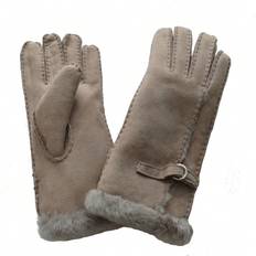 Solid Colours Gloves Shein WomensLadies Buckle Detail Gloves Beige