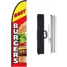 Haver & Udemiljøer VEVOR Burger Restaurant Advertising Feather Flag with Pole Kit