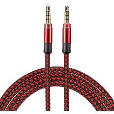 Cables Uxcell 2pcs aux cable 3.5mm to nylon braided 10ft