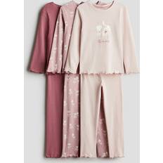 Cotton Pyjamases H&M Girls Pink 3-pack cotton pyjamas 10-12Y