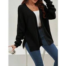 Shein Loose Fit Open Side Split Oversized Cardigan SpringAutumn