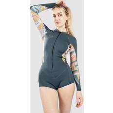 Dame - Grå Våddragter O'Neill 2024 Womens Bahia 2/1mm Langærmet Front Zip Shorty Våddragt 53