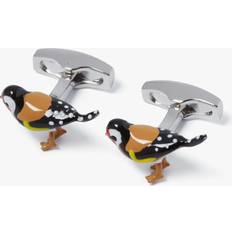 Multicoloured Cufflinks Simon Carter Enamelled Goldfinch Cufflinks, Multi