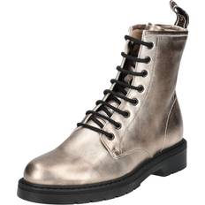 Oro Stivaletti alla Caviglia NeroGiardini Metallic Leather Slim Biker Boots, Gold