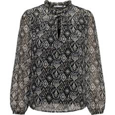 Grey - Women Blouses Only Black Ditsy L/S Blouse - Noir