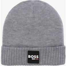 Wool Accessories BOSS Grey Knitted Beanie Hat 6-12 year