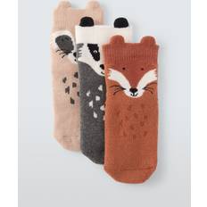 John Lewis Baby Organic Cotton Animal Print Socks, Pack of 3, Multi