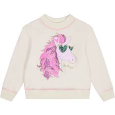 Laine Hauts BillieBlush Girls Ivory Fleece Unicorn Sweatshirt