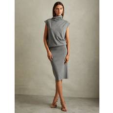 Gray - Knitted Dresses Reiss Hester Wool Cashmere Blend Midi