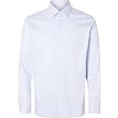 Organic Fabric Shirts Selected Homme Slim Fit Long Sleeve Shirt - Bleu