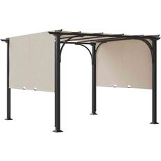 OutSunny Pavilions OutSunny Outsunny Outdoor Retractable Pergola Garden Sun Shade Patio Canopy