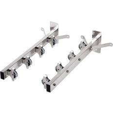 sauvic Wall Clothesline 8 Stainless Steel Pulleys Silber