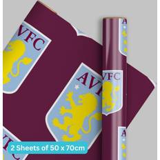 Party Wrapping Paper & Gift Wrapping Supplies Aston Villa FC Birthday wrapping paper 2 sheets & 2 tags kids gift wrap