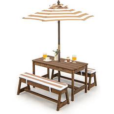 Patio Dining Sets Costway Kids wood picnic Patio Dining Set