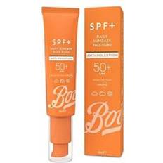 Boots Sun Protection & Self Tan Boots SPF+ Anti Pollution Daily Suncare Face Fluid SPF50+