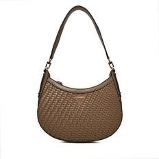 Guess Bags Guess Murielle Woven Hobo Brown One Size