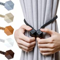 Black Mounts & Hooks for Curtains Shein pcs Magnetic Curtain Of Thicker Torsion Rope