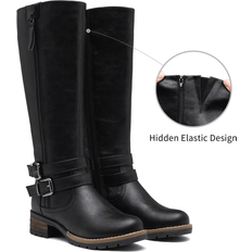 Shoes Shein Womens Knee High Boots Tall Riding Boots with Outer Decorative Zipper