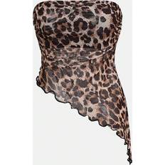 Girls Tank Tops Shein Teen Girls Knitted Mesh Leopard Print Asymmetric Hem Camisole Tank Top