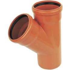 Pipe Parts FloPlast 110mm Terracotta Underground Drainage Equal Junction Double Socket/Spigot 45