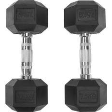 ACTIVE FOREVER Dumbbells Set of 2, Hex Dumbbells Pair, Rubber Hex Dumbbell, Household Rubberized Dumbells Set 2 7.5kg