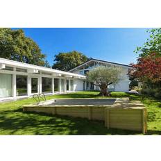 Eingegrabene Pools Paradies Pool Holzpool Urban 4,20 x 3,50 x 1,33 m, Filteranlage, Abdeckung, Technikschacht
