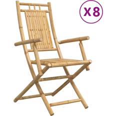 vidaXL Hopfällbara Trädgårdsstolar 53 x 66 x 99 cm Bambu Trädgårdsmatstol