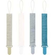Tyg Napphållare Shein Set Of 4 Fashionable Baby Pacifier And Clips Made Of Pure Cotton, Suitable For Daily Use