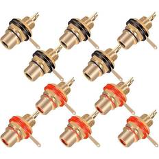 Cables Tlily 10pcs/lot Rca Connector Gold Wire