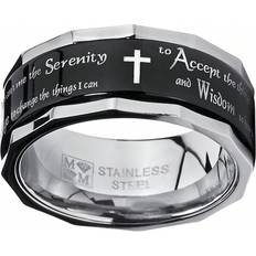 Shein Mens Black Stainless Steel Cross Serenity Prayer Fidget Spinner Ring MM Anxiety Stress Relief