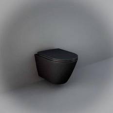 RAK Ceramics Feeling Wall Hung Rimless Toilet with Seat Black RST23504ABLK