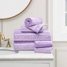 Juicy Couture Luxurious Plush Stripe Bath Towel Purple