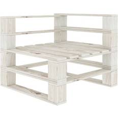 Legno Divani da Esterno Angolare Giardino su Pallet in Legno Bianco Divano da Esterno