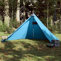Camping & Outdoor vidaXL Blue Family Tent Tipi 7-Person Lightweight Camping Tent Green Waterproof