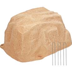 Beige Garden Decorations Sunnydaze Decor Outdoor Low-Profile Polyresin Landscape Rock Septic Cover