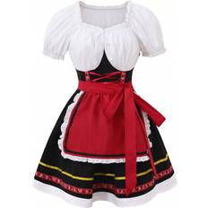 Womens German Dirndl Dress Oktoberfest Costume For Traditional Bavarian Carnival Halloween
